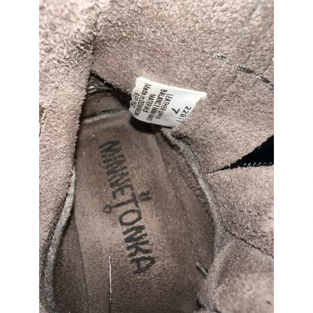 Minnetonka Moccasins little Kids 7 Double Layer Fringe Boots Side Zip Children's